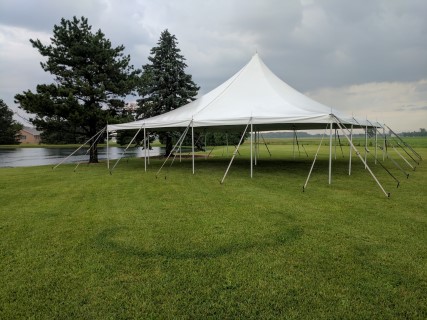 Outdoor Wedding Ceremony at Circle P - 40' x 40' Tent.
